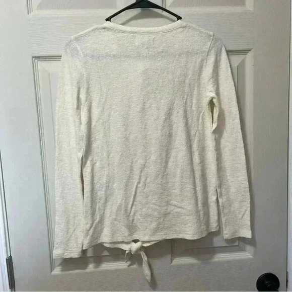 Madewell Side Tie Long Sleeve Top Ivory Size Sz XXS - Picture 5 of 5